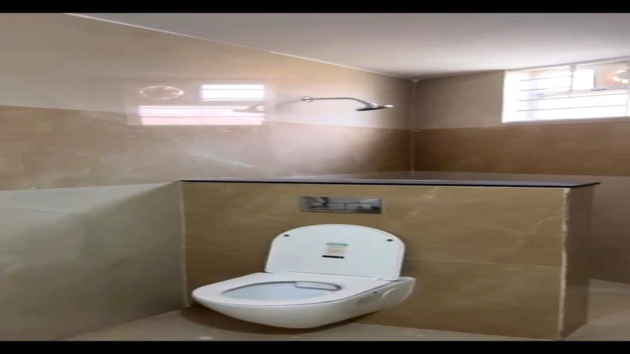 Modern hygienic washroom with shower and western toilet